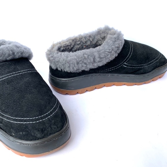 Ecolo Gic Suede Shearling Lined Slippers - Picture 3 of 8